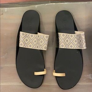 Nine West silver and gold sandals